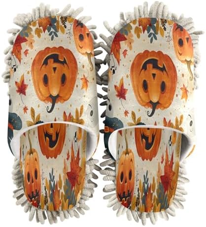 Zhirexin Halloween Cleaning Mop Slippers for Men Women