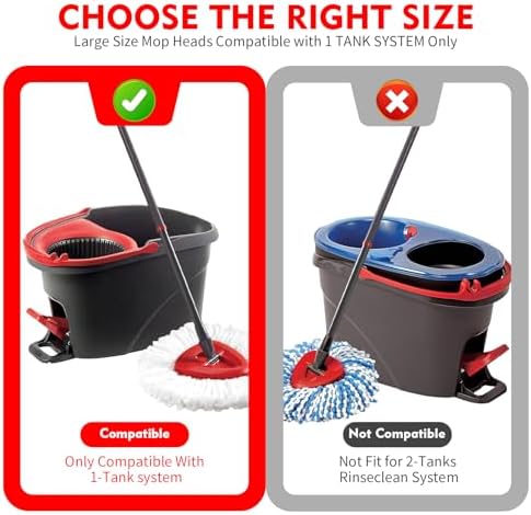 3 Pack Spin Mop Replacement Heads for O-Ceda Easywring