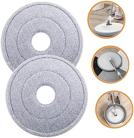 2Pcs Round Mop Replacement Heads for Hardwood Tile Floors