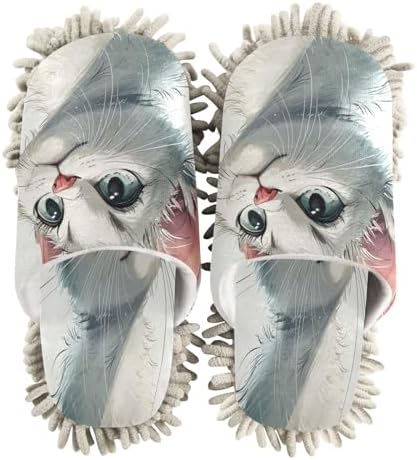 Bulletgxll Cartoon Cat Mopping Slippers Washable