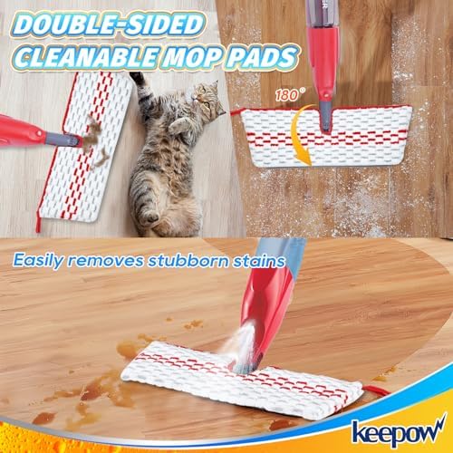 KEEPOW Microfiber Spray Mop Pads 3-Pack Refill