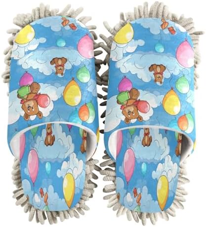 Bulletgxll Mop Slippers - Washable Microfiber Floor Cleaning Slippers for Men Women
