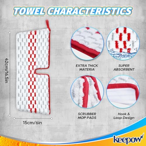 KEEPOW Microfiber Spray Mop Pads 3-Pack Refill
