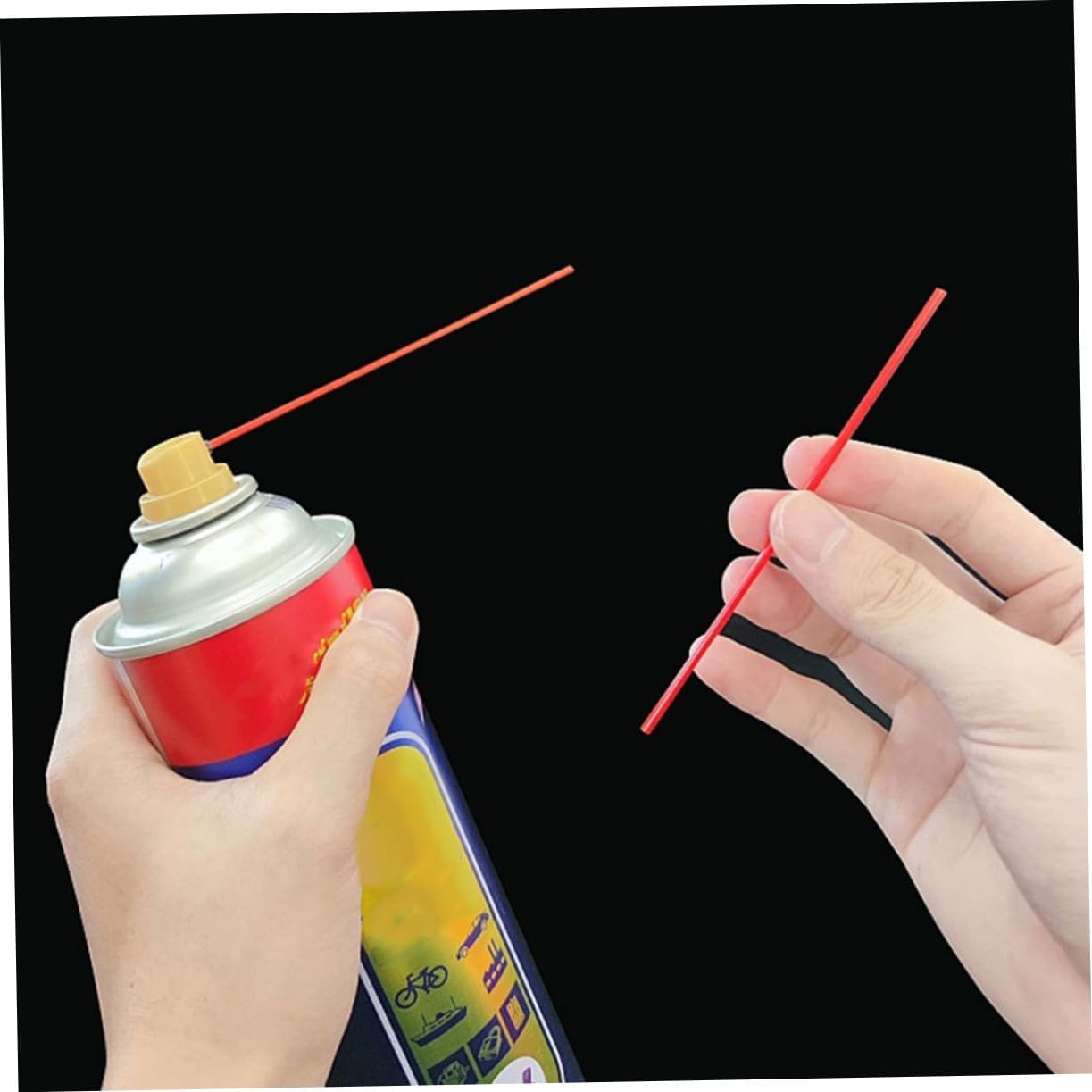 HOMSFOU 200Pcs Rust Remover Tubes with Spray Nozzles for Aerosol Cans