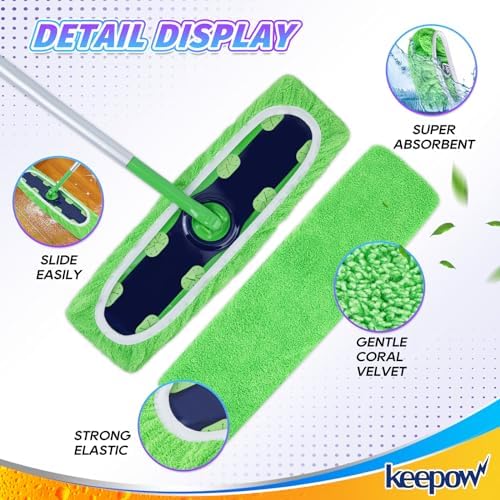 KEEPOW Reusable Mop Pads 4 Pack for Swiffer XL