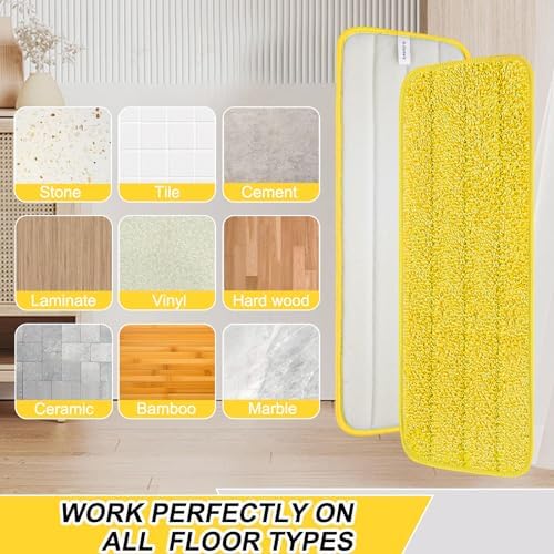 H-Gamely 165 Inch Microfiber Mop Pads 5 Pack