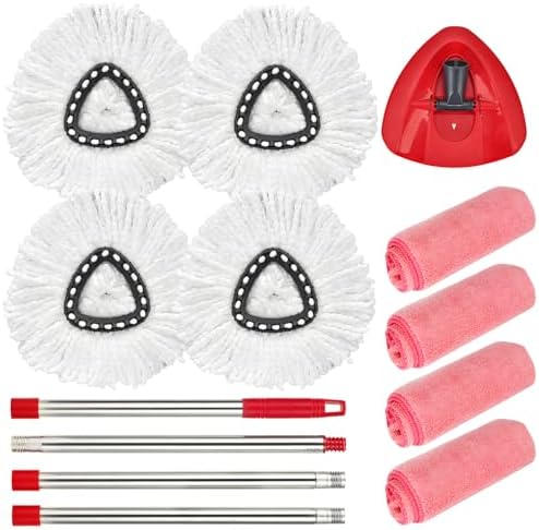 Matthew Spin Mop Replacement Heads Kit with Base and Handle