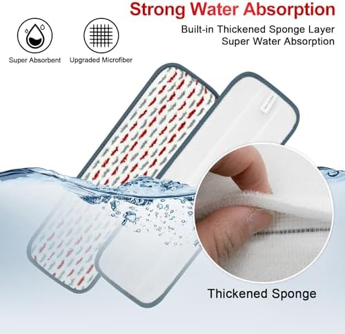 4 Pack Reusable Swiffer Power Mop Pads - Thicker Microfiber