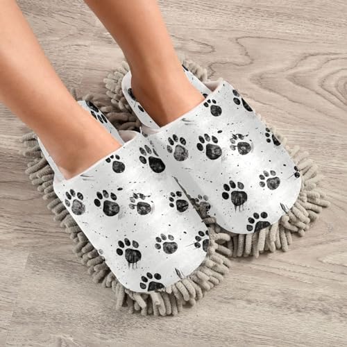 Bulletgxll Mopping Slippers for Men Women - Washable Microfiber Floor Mop Slippers