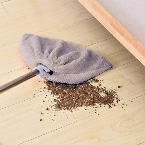 Healvian 2Pcs Velvet Broom Cover - Reusable Mop Pads for Cleaning