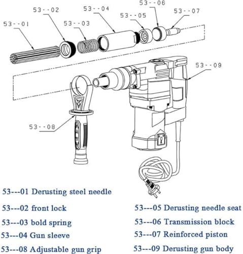 1400W Industrial Electric Needle Scaler for Rust and Paint Removal