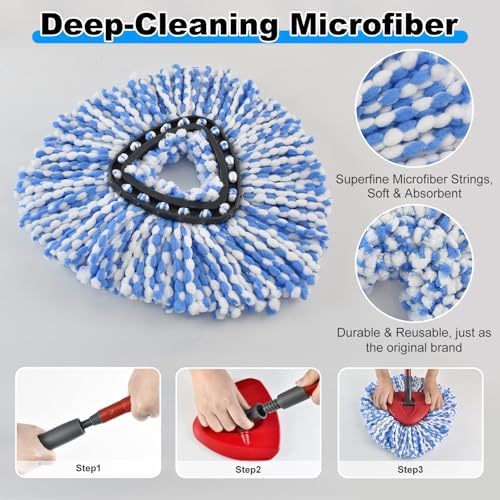 4PCS Microfiber Mop Heads for O-Cedar 1-Tank System