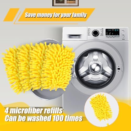 4pcs Microfiber Ceiling Fan Duster Refills Reusable