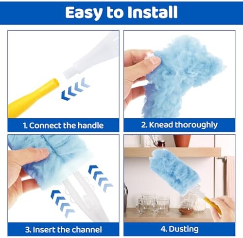 JMIATRY 50PCS Swiffer Duster Refills 360 Degree Heavy Duty