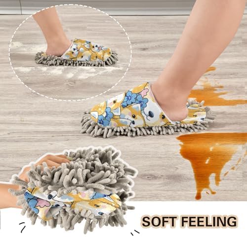 Zhirexin Mop Slippers for Men Women with Soft Microfiber