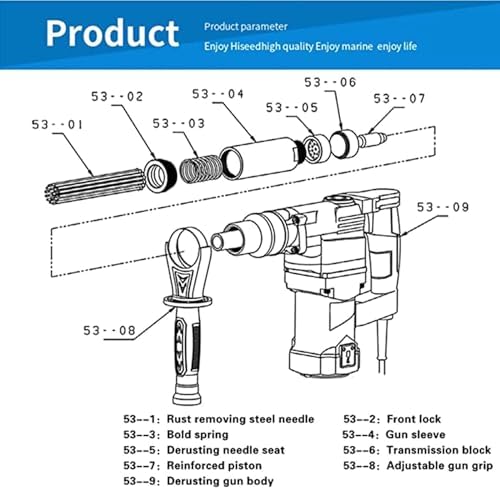 YUNYHAO 1100W Industrial Electric Rust Remover Gun