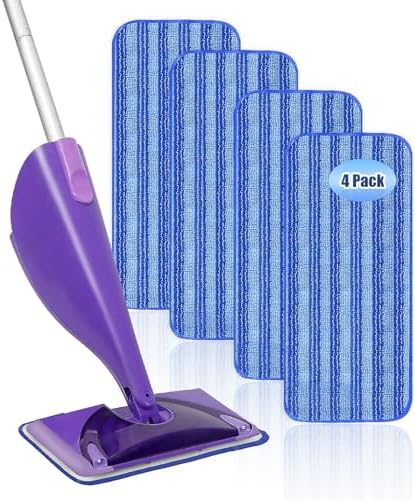 4 Pack Reusable Mop Pads for Swiffer Wet Jet