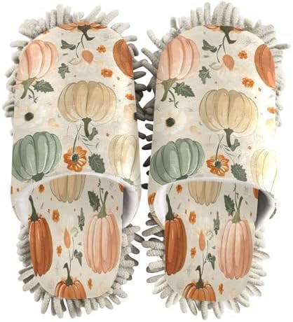 Zhirexin Thanksgiving Cleaning Slippers with Microfiber Mop Pads