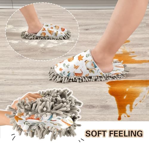 Zhirexin Thanksgiving Gnome Cleaning Slippers
