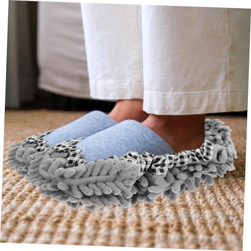 Ipetboom 2 Pairs Chenille Mop Slippers for Floor Cleaning