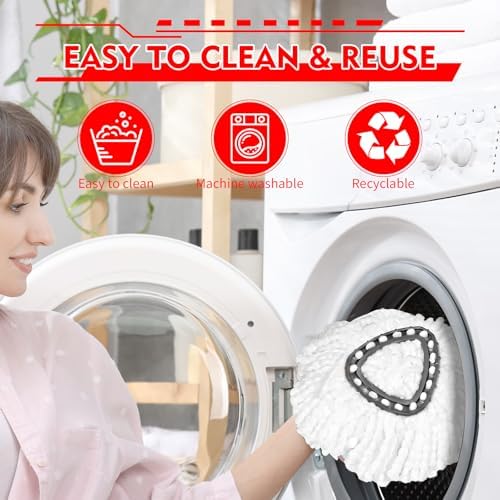 3 Pack Spin Mop Replacement Heads for O-Ceda Easywring