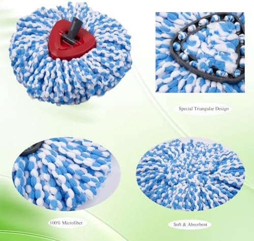 3 Pack Spin Mop Replacement Heads for RinseClean 2-Tank System 1