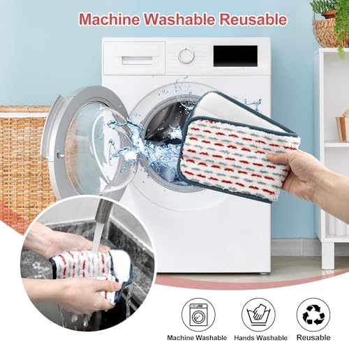 4 Pack Reusable Swiffer Power Mop Pads - Thicker Microfiber