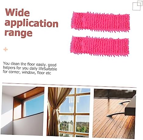 6pcs Red Chenille Mop Cloths for Home Cleaning