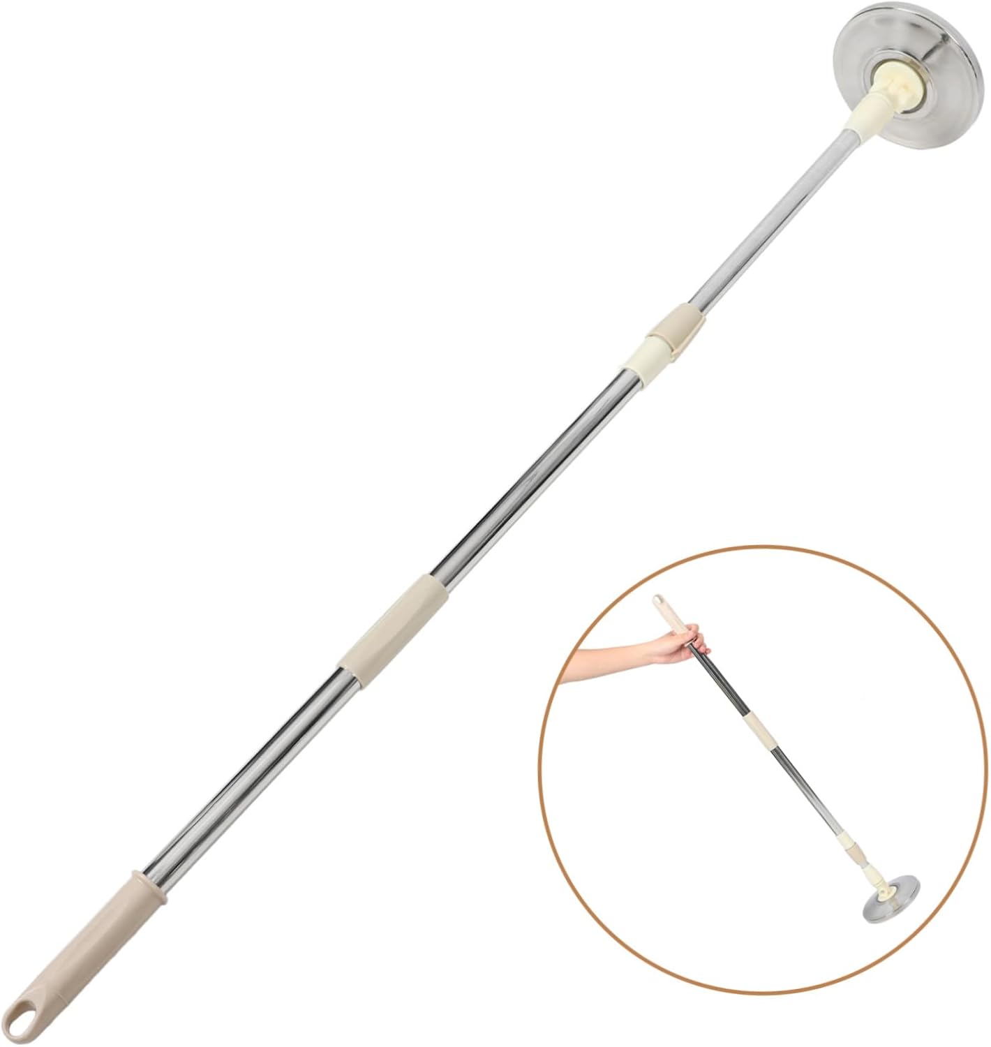 Expandable Mop Pole with Rotating Head and Telescopic Handle