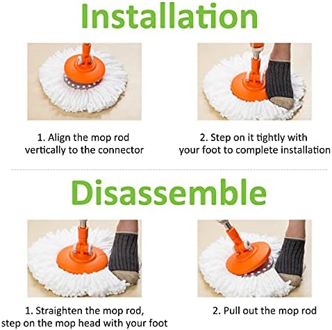 MZY LLC 4 Pack Spin Mop Refill Heads