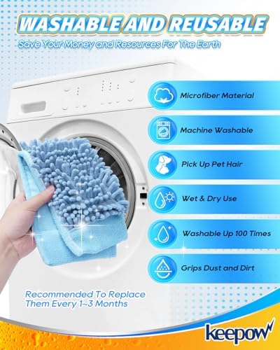 KEEPOW 4 Pack Microfiber Steam Mop Pads for Wagner 905e915e925e