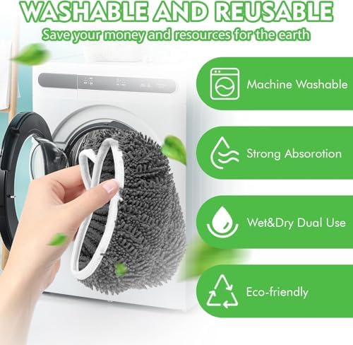12Pcs Reusable Microfiber Mop Pads Refill Set