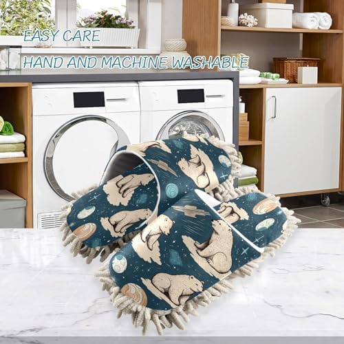 Bulletgxll Mopping Slippers for Men Women - Washable and Dust Free