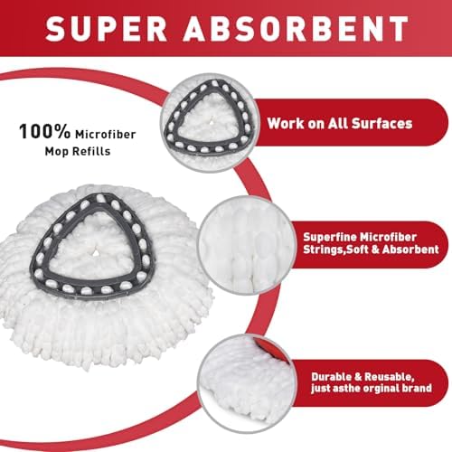 GRAREND Spin Mop Head Refill 1-Tank System 6 Pack