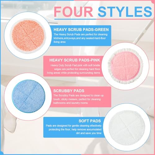 Irenare 20 Pack Electric Mop Pads 728 Inch Reusable