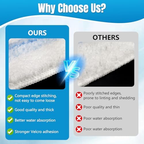 MengTiger 4-Pack Replacement Mop Pads for O-Cedar H2Pro Vileda