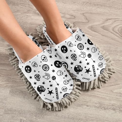 Zhirexin Halloween Cleaning Slippers with Microfiber Mop Pads 1