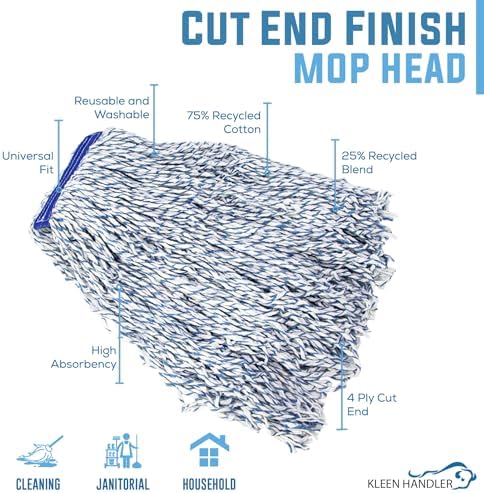 KLEEN HANDLER Cut End Finish Mop Heads 125 Universal 24-Pack