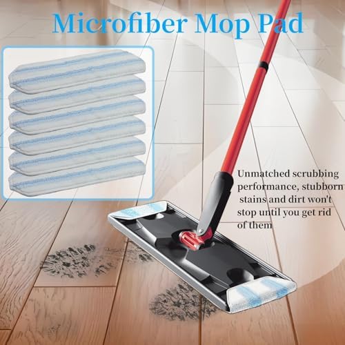 TETEPV Microfiber Mop Heads 6-Pack Reusable