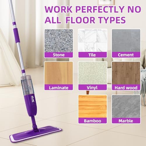 BUUROOHM 6pcs Microfiber Spray Mop Replacement Heads