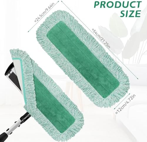 BeiLan Commercial Dust Pad Refill 6 Pack Green Microfiber for Rubbermaid