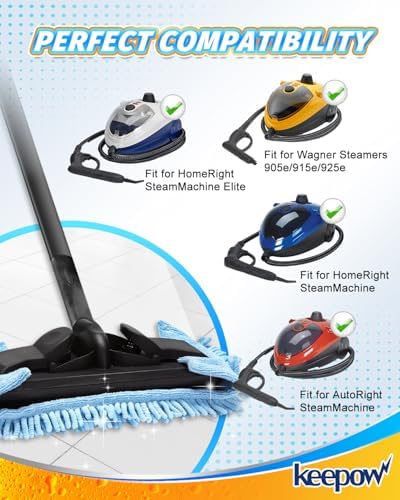 KEEPOW 4 Pack Microfiber Steam Mop Pads for Wagner 905e915e925e
