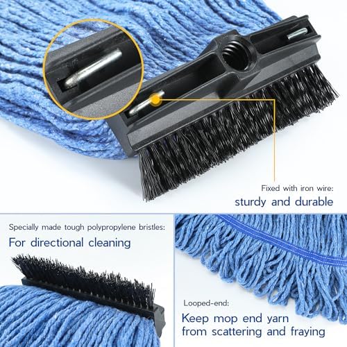 ONESIMUS Heavy-Duty Mop Head Replacement 2 Pack Blue