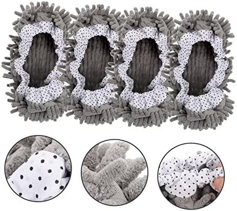 Ipetboom 2 Pairs Chenille Mop Slippers for Floor Cleaning