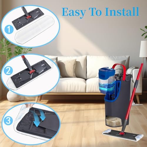 TETEPV Microfiber Mop Heads 6-Pack Reusable