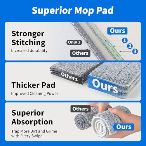 Oshang Flat Mop OG7 Replacement Pad 145 X 45 Microfiber Mop Head Refill