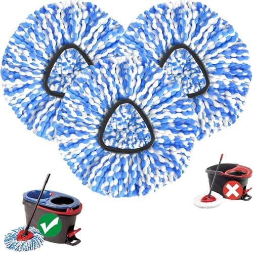 HANZENMA Spin Mop Replacement Head 3 Pack