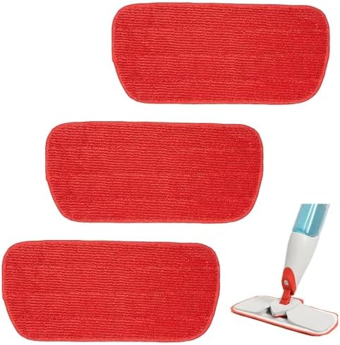 3 Pack Red Microfiber Mop Pads for OXO Good Grips Spray 1