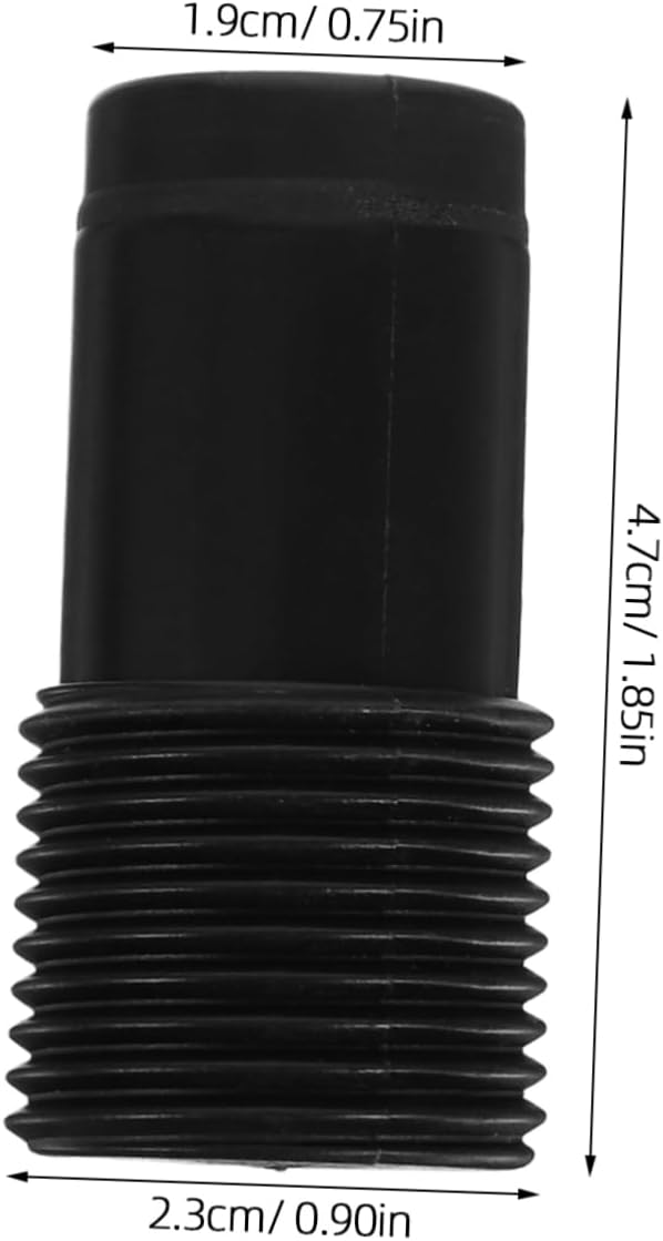 2pcs Telescopic Rod Thread Head Tips Mop Pole Adapter Replacement Black 1