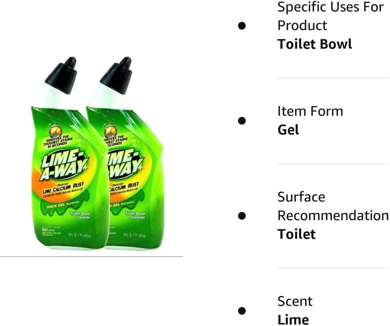 Lime-A-Way Toilet Bowl Cleaner 16oz Pack of 2